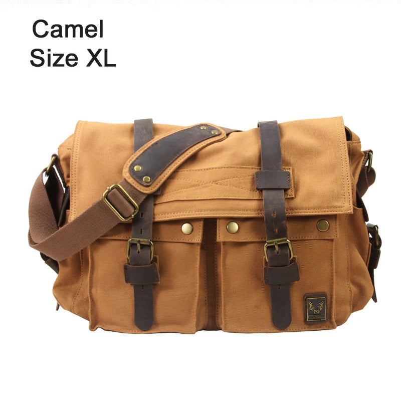 I AM LEGEND Will Smith Canvas +Genuine Leather Men Messenger Bag Canvas Shoulder Bag Men Crossbody Bag Sling Casual Bag Satchel