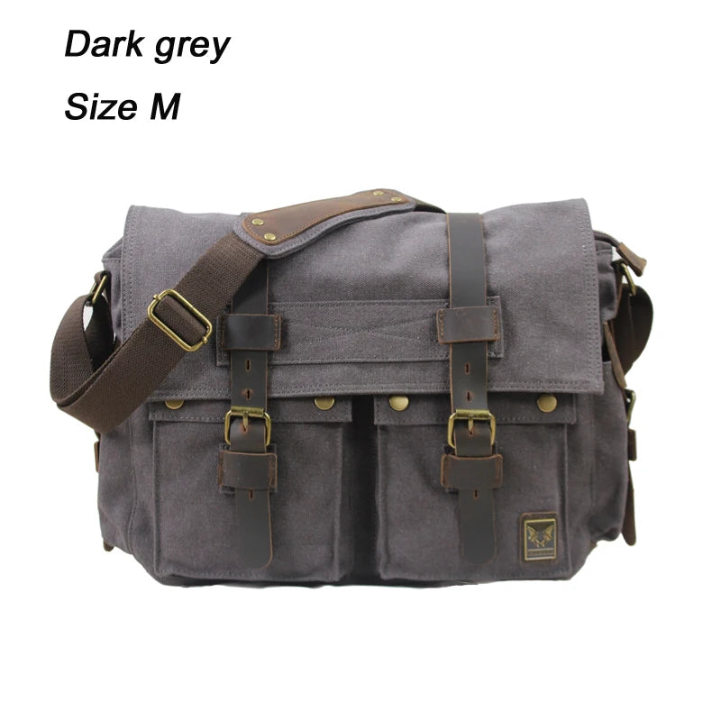 I AM LEGEND Will Smith Canvas +Genuine Leather Men Messenger Bag Canvas Shoulder Bag Men Crossbody Bag Sling Casual Bag Satchel