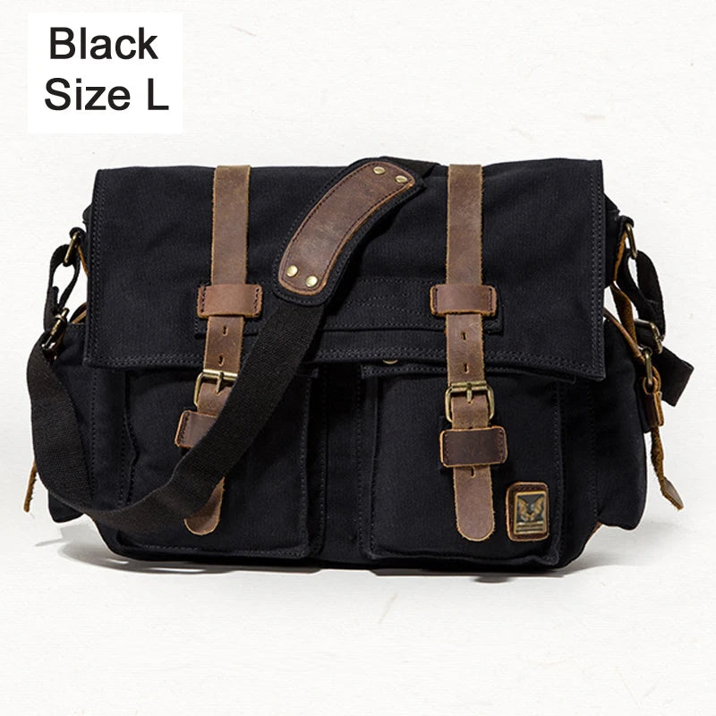 I AM LEGEND Will Smith Canvas +Genuine Leather Men Messenger Bag Canvas Shoulder Bag Men Crossbody Bag Sling Casual Bag Satchel