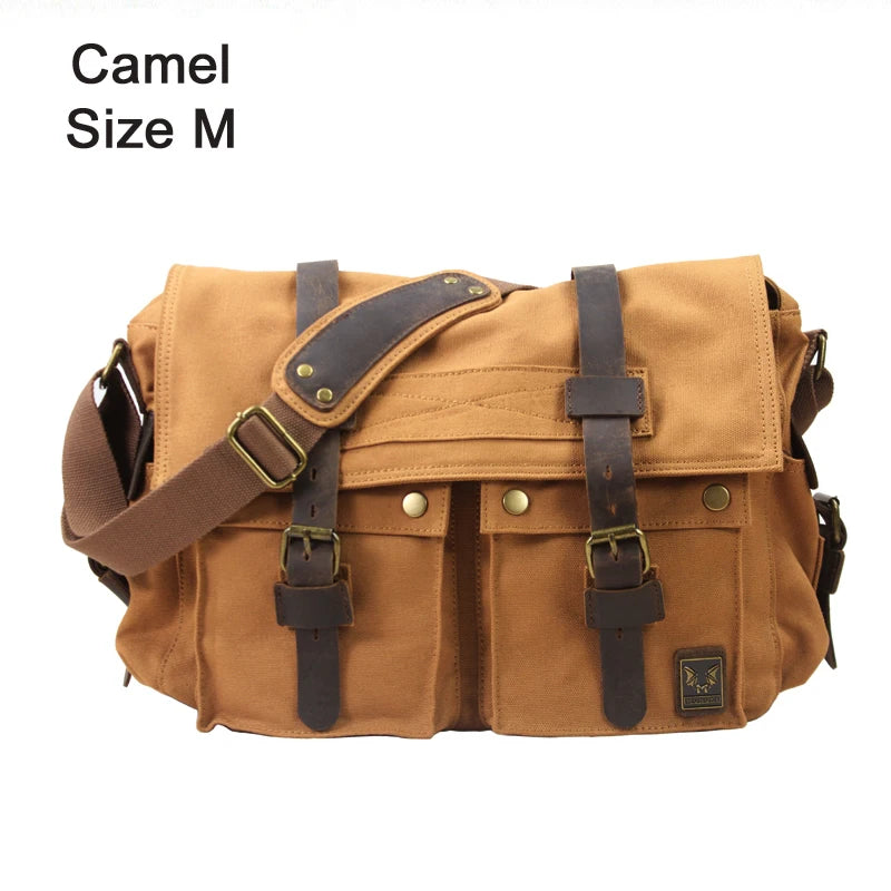 I AM LEGEND Will Smith Canvas +Genuine Leather Men Messenger Bag Canvas Shoulder Bag Men Crossbody Bag Sling Casual Bag Satchel