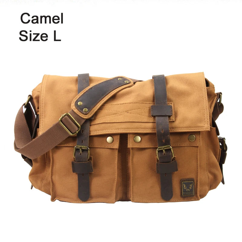 I AM LEGEND Will Smith Canvas +Genuine Leather Men Messenger Bag Canvas Shoulder Bag Men Crossbody Bag Sling Casual Bag Satchel