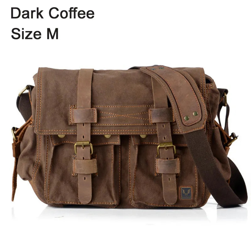 I AM LEGEND Will Smith Canvas +Genuine Leather Men Messenger Bag Canvas Shoulder Bag Men Crossbody Bag Sling Casual Bag Satchel