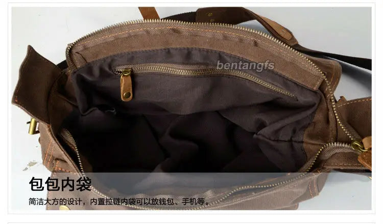 I AM LEGEND Will Smith Canvas +Genuine Leather Men Messenger Bag Canvas Shoulder Bag Men Crossbody Bag Sling Casual Bag Satchel