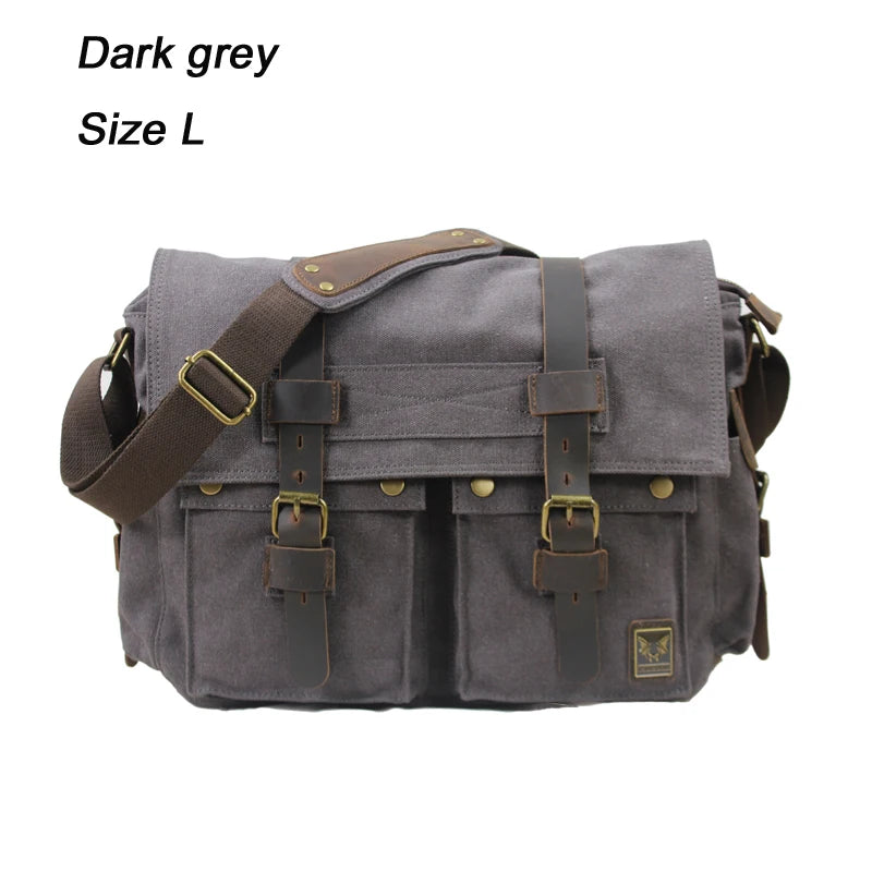 I AM LEGEND Will Smith Canvas +Genuine Leather Men Messenger Bag Canvas Shoulder Bag Men Crossbody Bag Sling Casual Bag Satchel