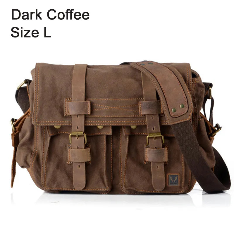 I AM LEGEND Will Smith Canvas +Genuine Leather Men Messenger Bag Canvas Shoulder Bag Men Crossbody Bag Sling Casual Bag Satchel