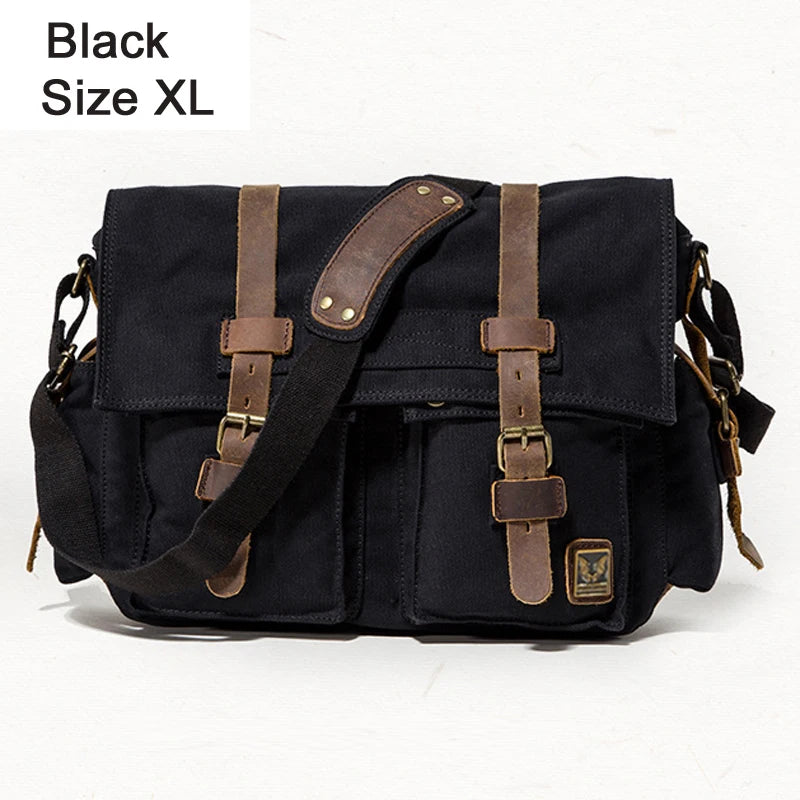 I AM LEGEND Will Smith Canvas +Genuine Leather Men Messenger Bag Canvas Shoulder Bag Men Crossbody Bag Sling Casual Bag Satchel