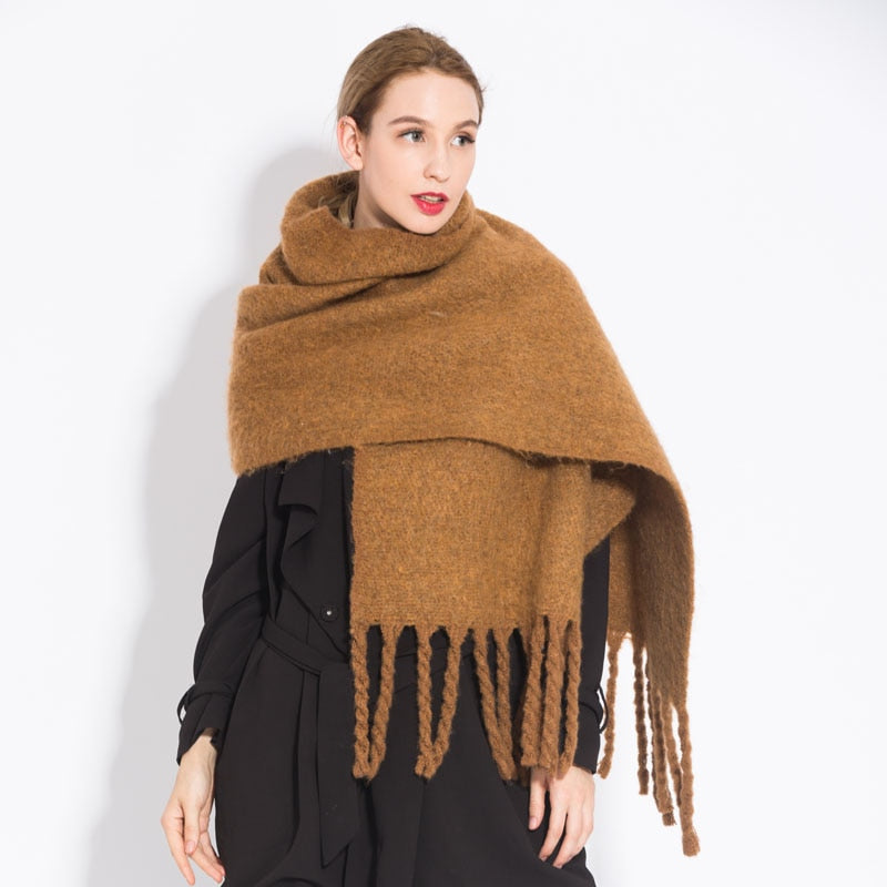 Cashmere Women's Scarf in Plaid Print