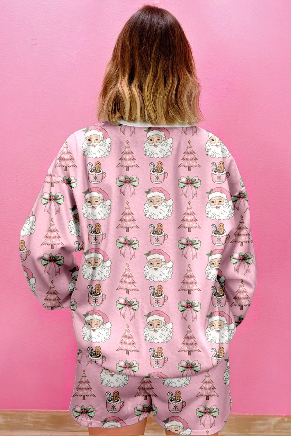 Pink Santa Claus Pajama Set