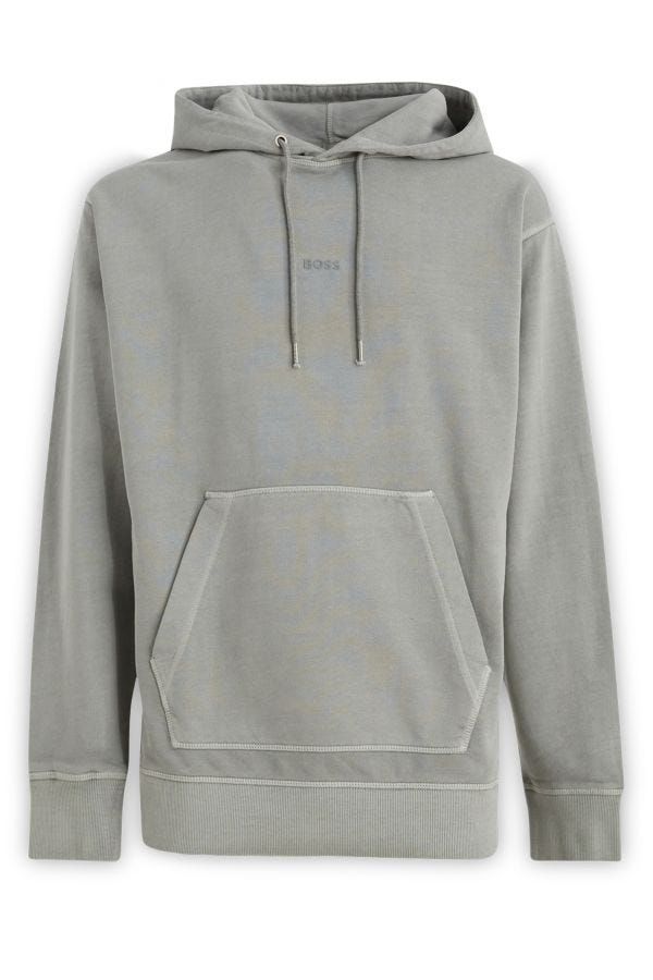 Hugo Boss Elegantes graues Kapuzensweatshirt aus Baumwolle
