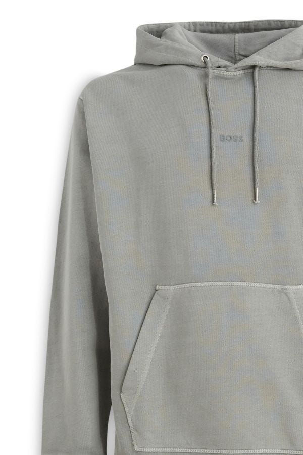 Hugo Boss Elegantes graues Kapuzensweatshirt aus Baumwolle