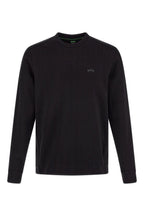 Elegantes schwarzes Hugo Boss Sweatshirt aus Baumwolle mit Rundhalsausschnitt