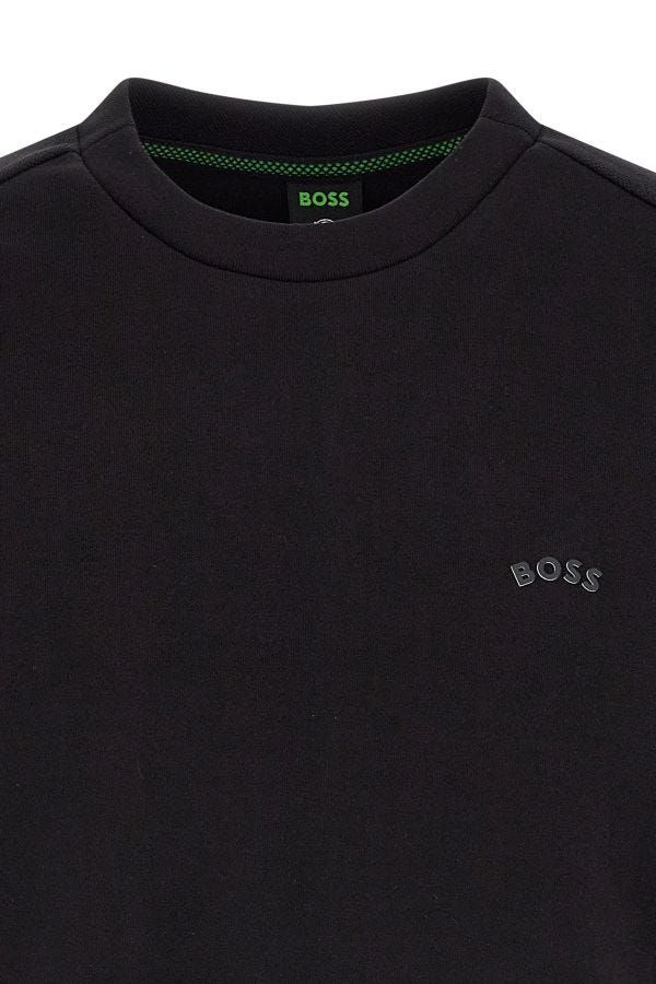 Elegantes schwarzes Hugo Boss Sweatshirt aus Baumwolle mit Rundhalsausschnitt
