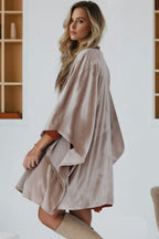 Smoke Gray Velvet Kimono