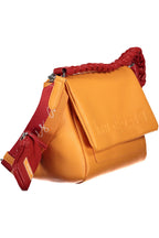 Bolsa de ombro Desigual Chic laranja com detalhes contrastantes