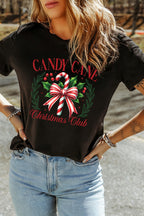 Black Candy Cane Christmas Club T-Shirt