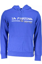 La Martina Chic Blauer bestickter Kapuzenpullover