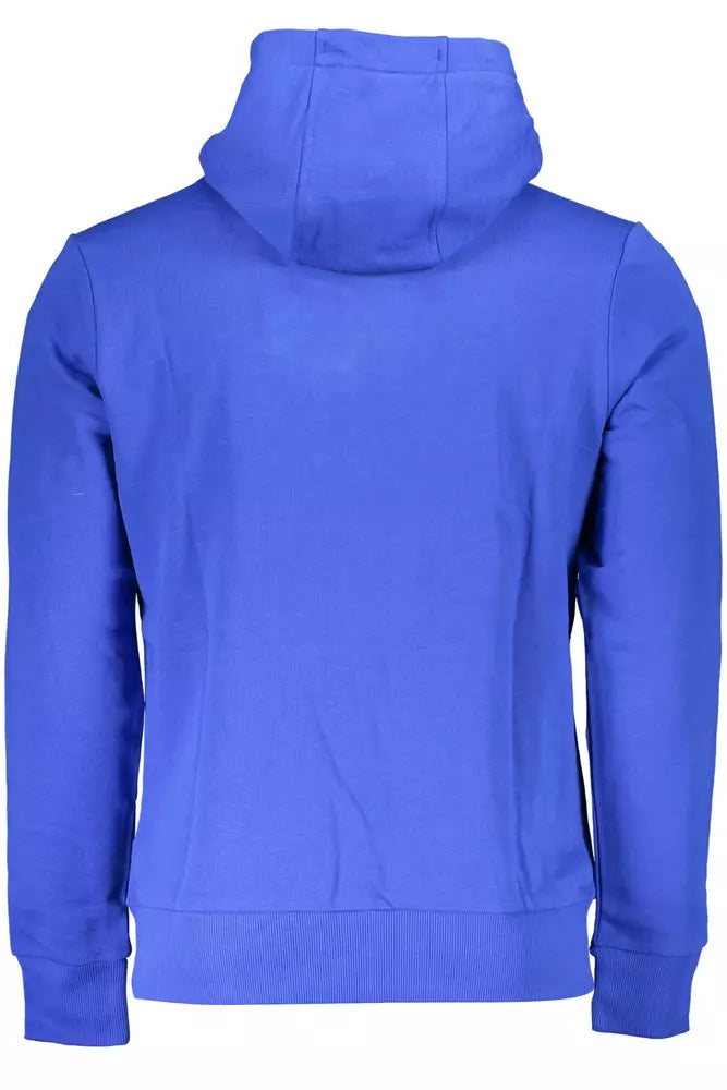 La Martina Chic Blauer bestickter Kapuzenpullover