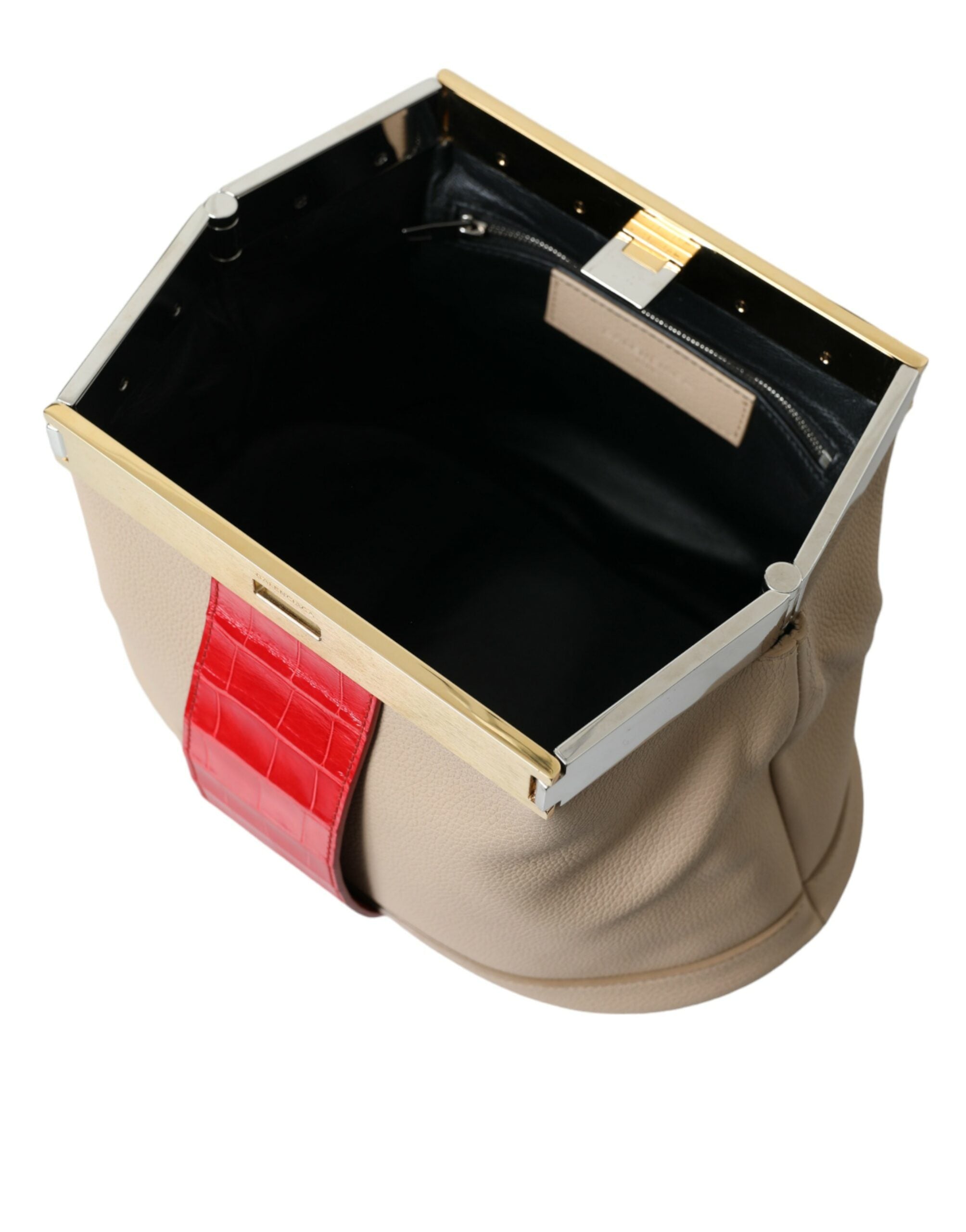 Mala Balenciaga em pele exótica bicolor bege e vermelho