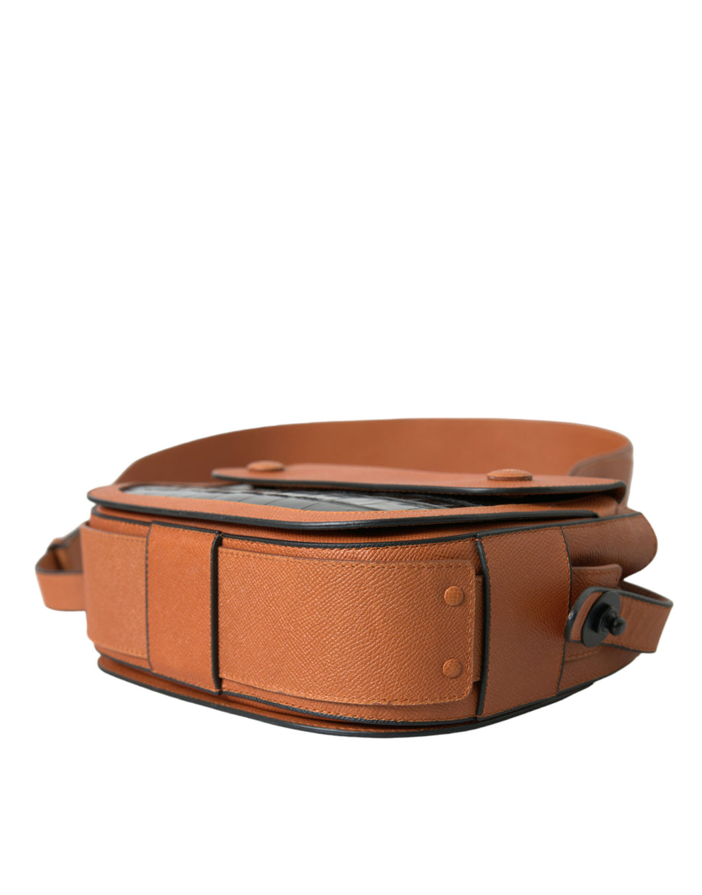 Balenciaga Bolsa de Ombro em Couro Exótico Preto e Castanho para Máquina Fotográfica