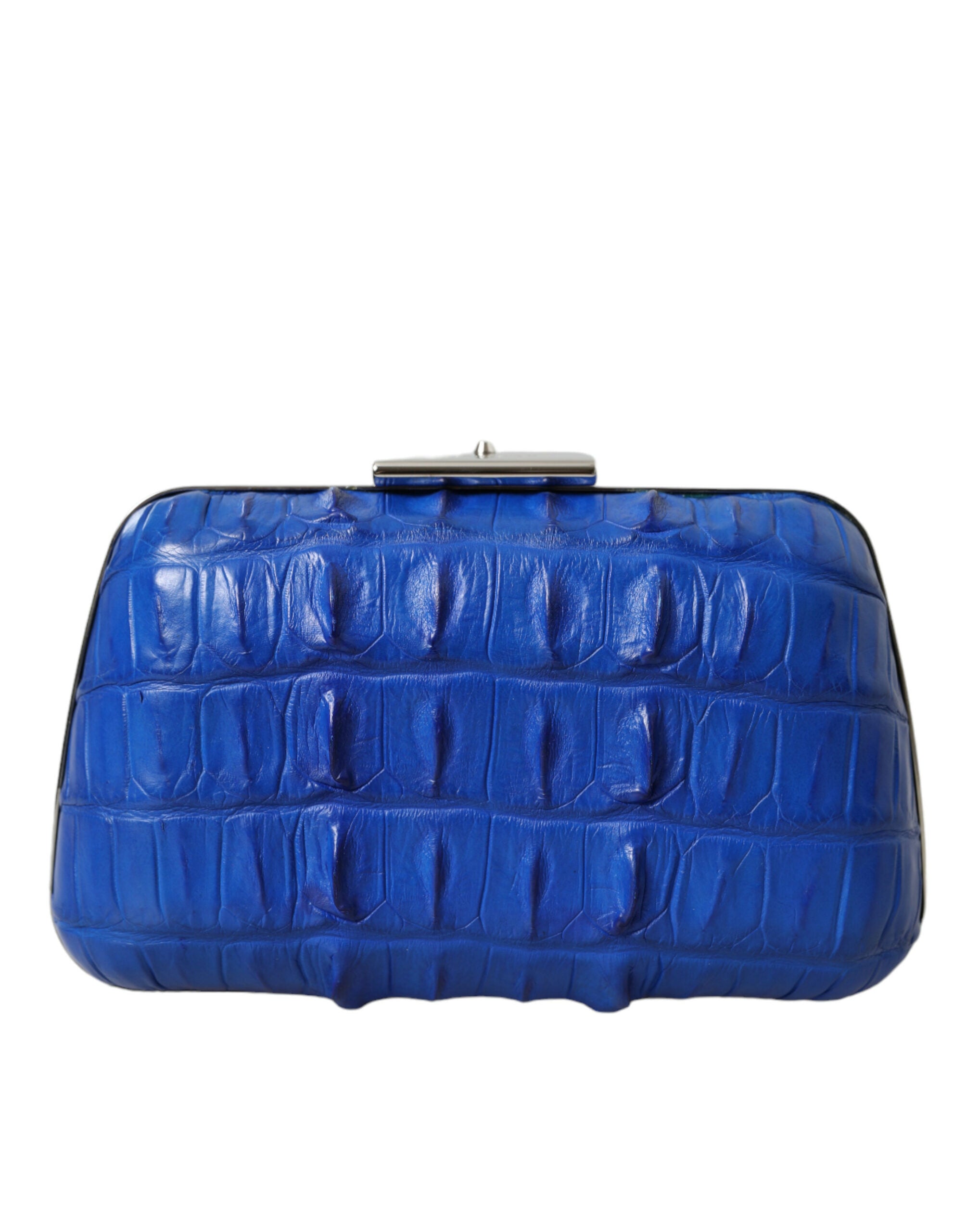 Bolsa Balenciaga azul em pele exótica, modelo clutch de ombro a tiracolo.