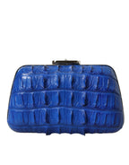 Bolsa Balenciaga azul em pele exótica, modelo clutch de ombro a tiracolo.