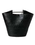 Bolsa Balenciaga Maxi Bucket Tote em Pele Exótica Preto