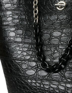 Bolsa Balenciaga Maxi Bucket Tote em Pele Exótica Preto