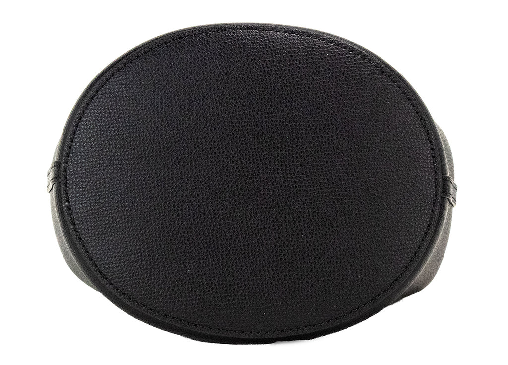 Burberry Lorne – Kleine Handtasche aus genarbtem Leder mit Haymarket-Karomuster in Schwarz