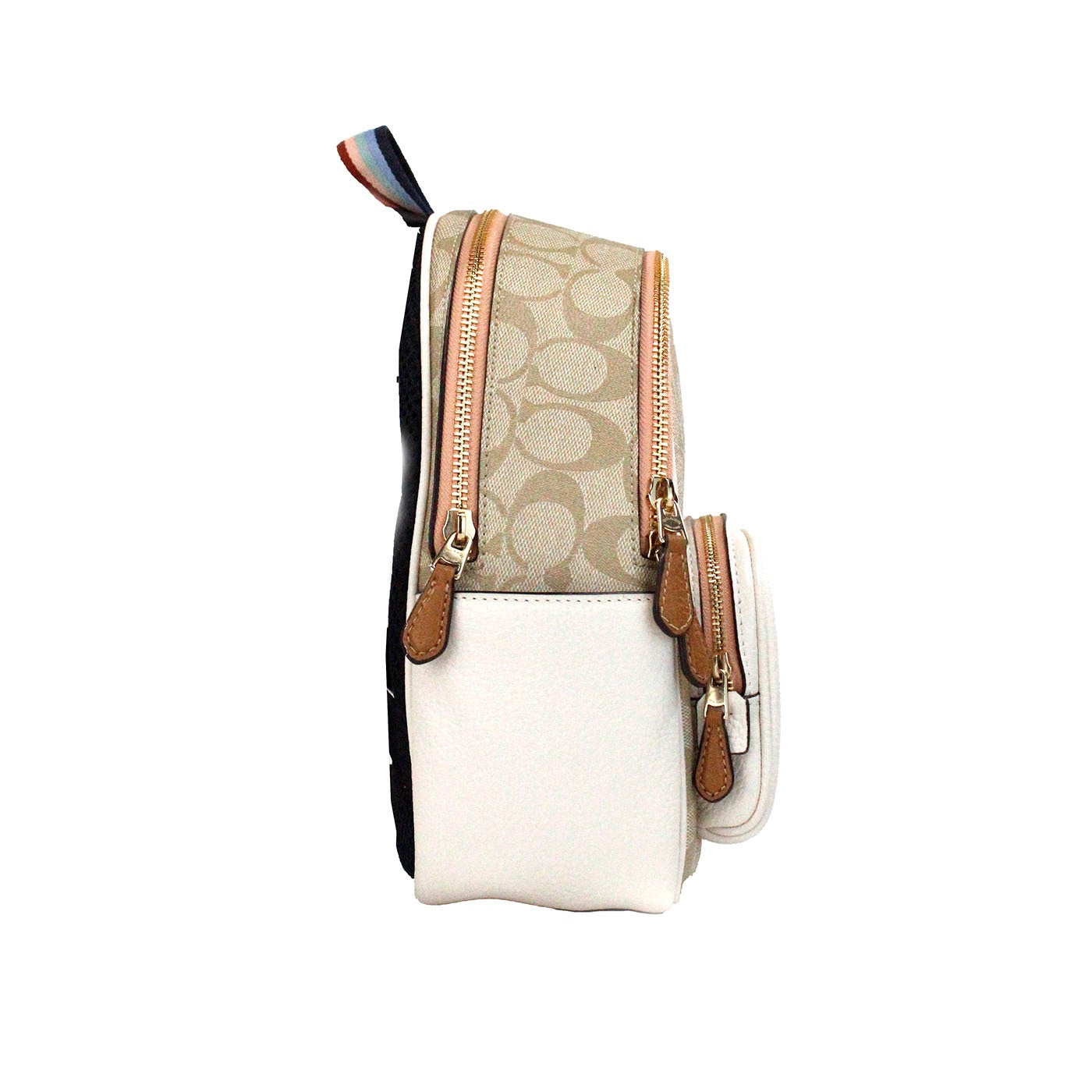 Mochila/Saco de Ombro COACH Mini Court Signature com Estampado Pêra, Cor: Chalk Taffy