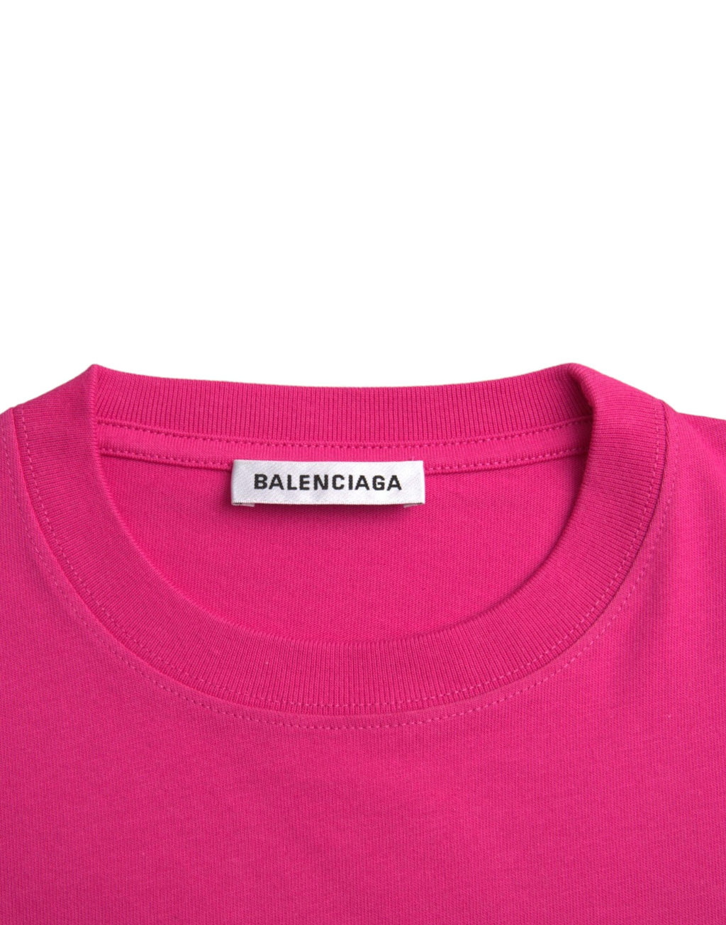 Balenciaga – Rosafarbenes T-Shirt aus Baumwolle mit Rundhalsausschnitt und kurzen Ärmeln