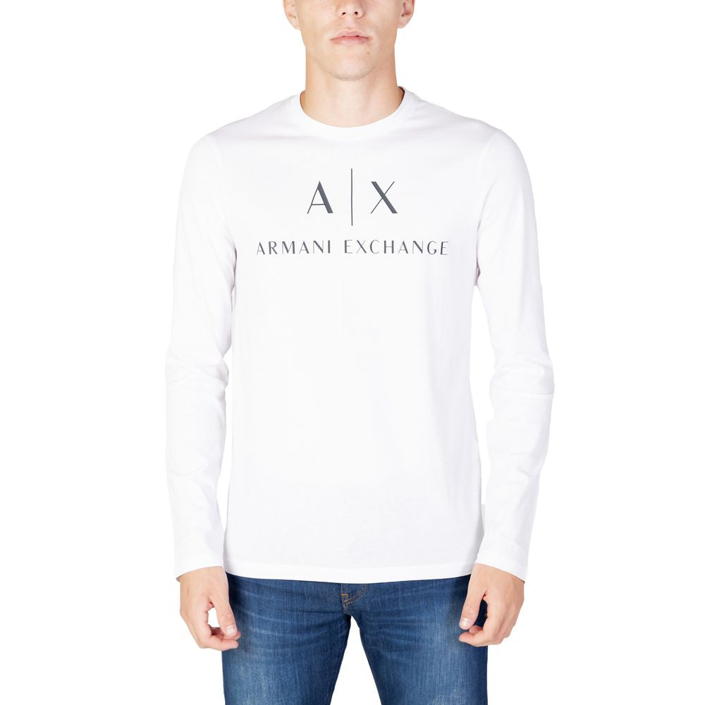 Manga comprida Armani Exchange em algodão branco