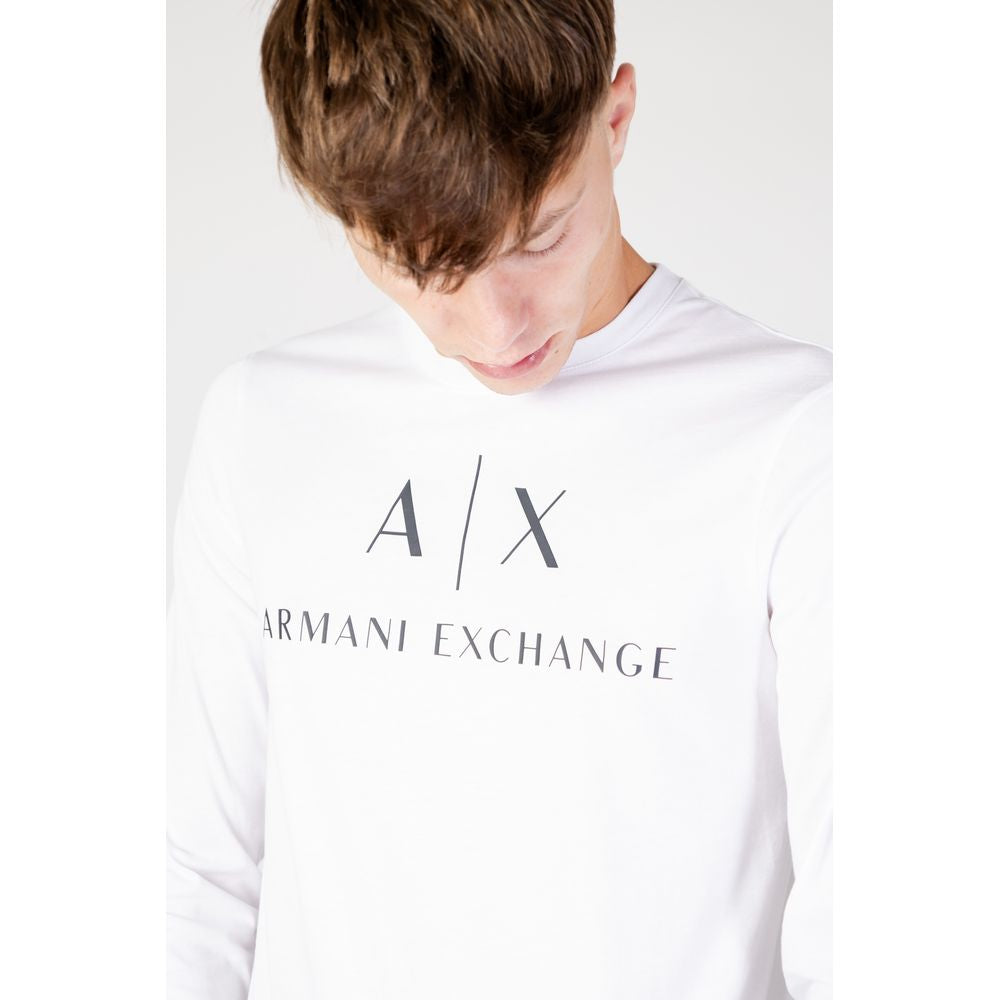 Manga comprida Armani Exchange em algodão branco