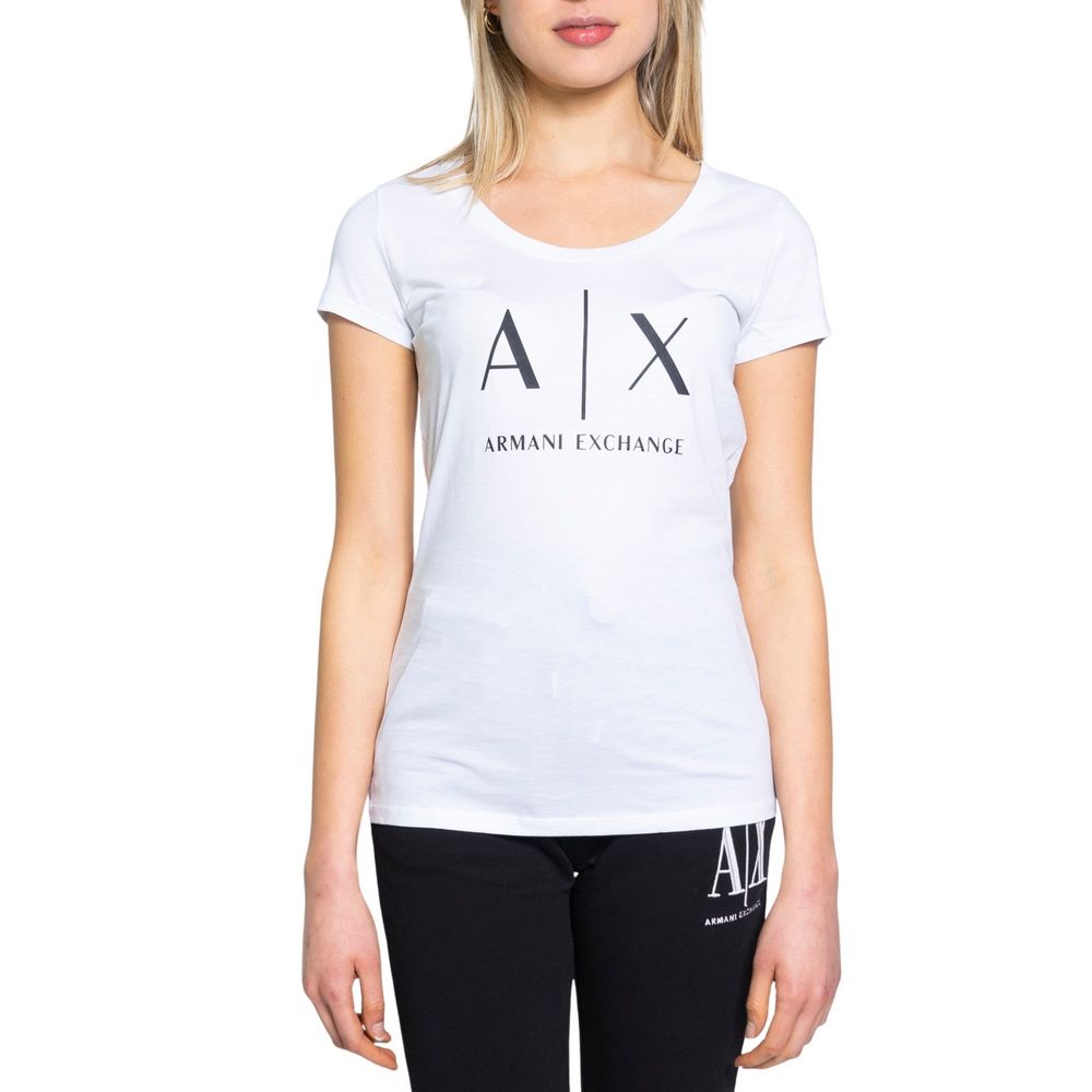 Armani Exchange Weißes Baumwoll-T-Shirt