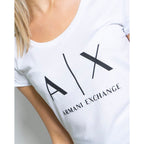 Armani Exchange Weißes Baumwoll-T-Shirt