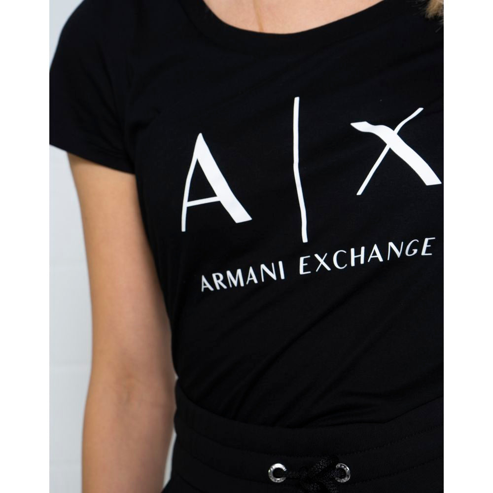 Schwarzes Baumwoll-T-Shirt von Armani Exchange
