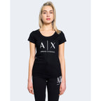 Schwarzes Baumwoll-T-Shirt von Armani Exchange