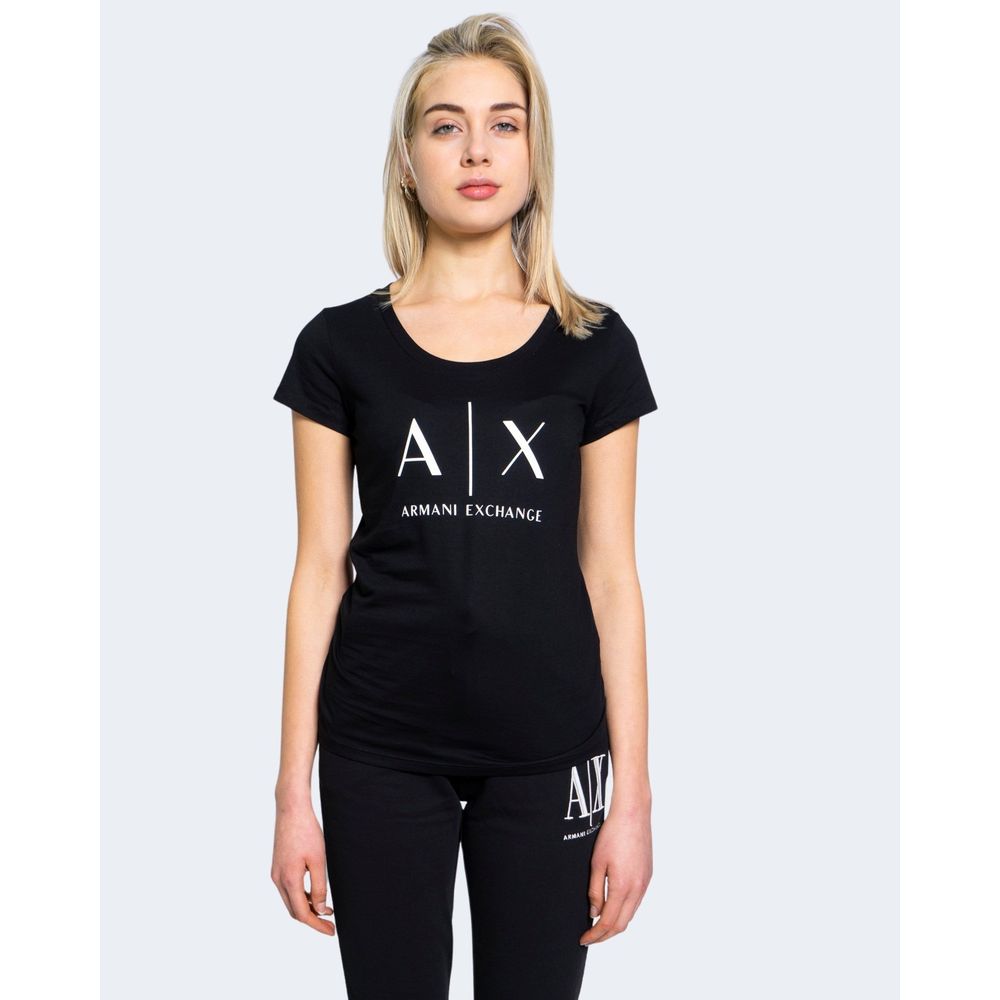 Schwarzes Baumwoll-T-Shirt von Armani Exchange