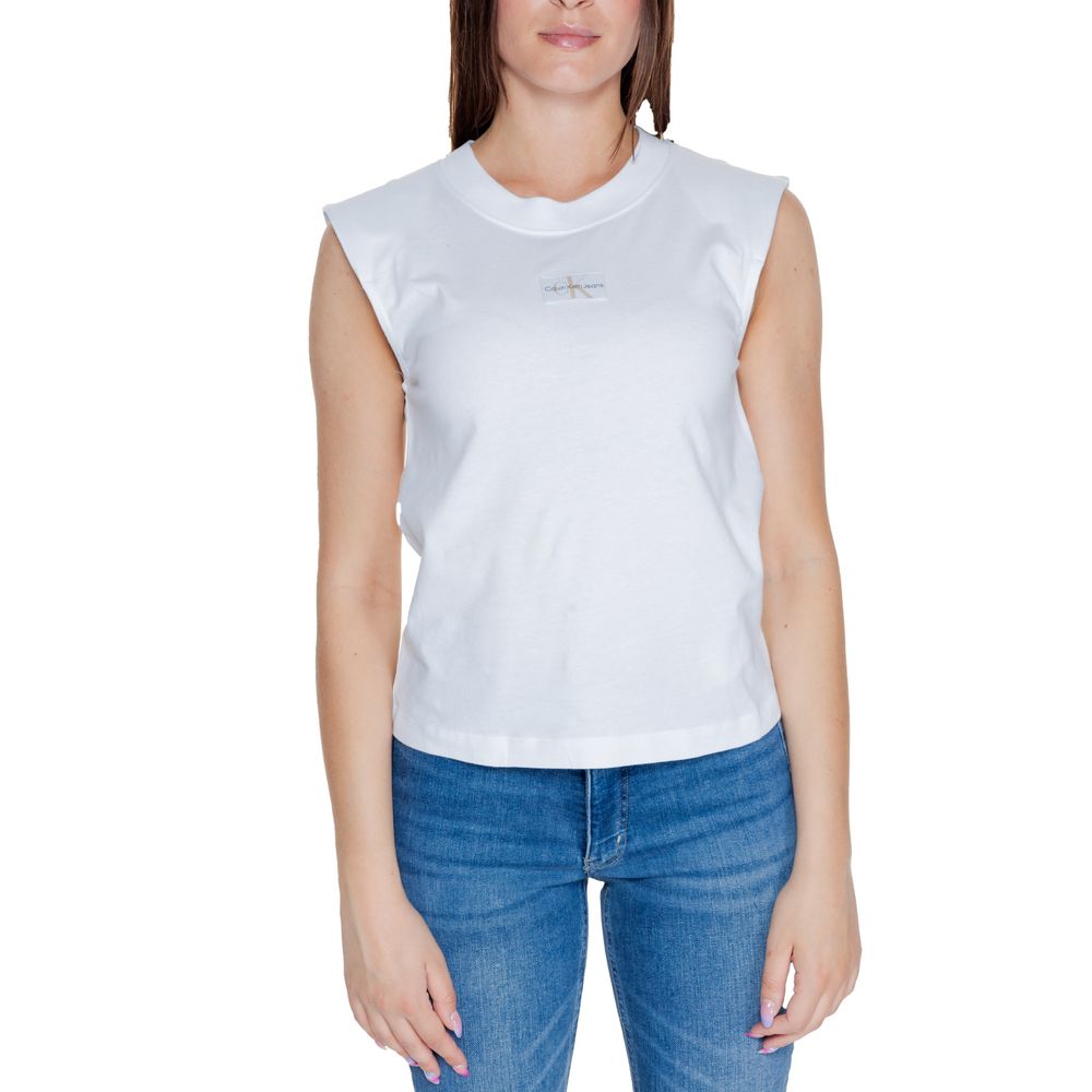 Weißes Baumwoll-T-Shirt von Calvin Klein Jeans