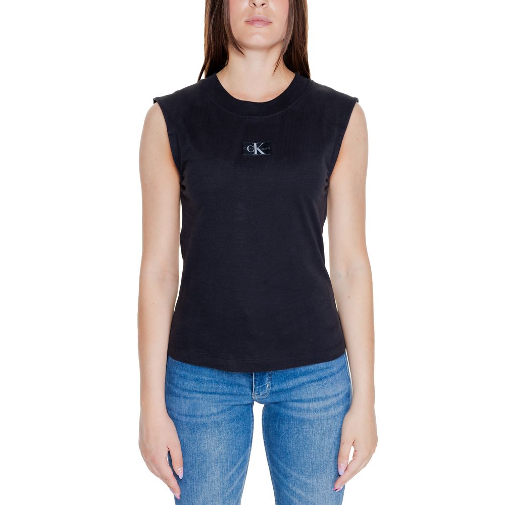Schwarzes Baumwoll-T-Shirt von Calvin Klein Jeans