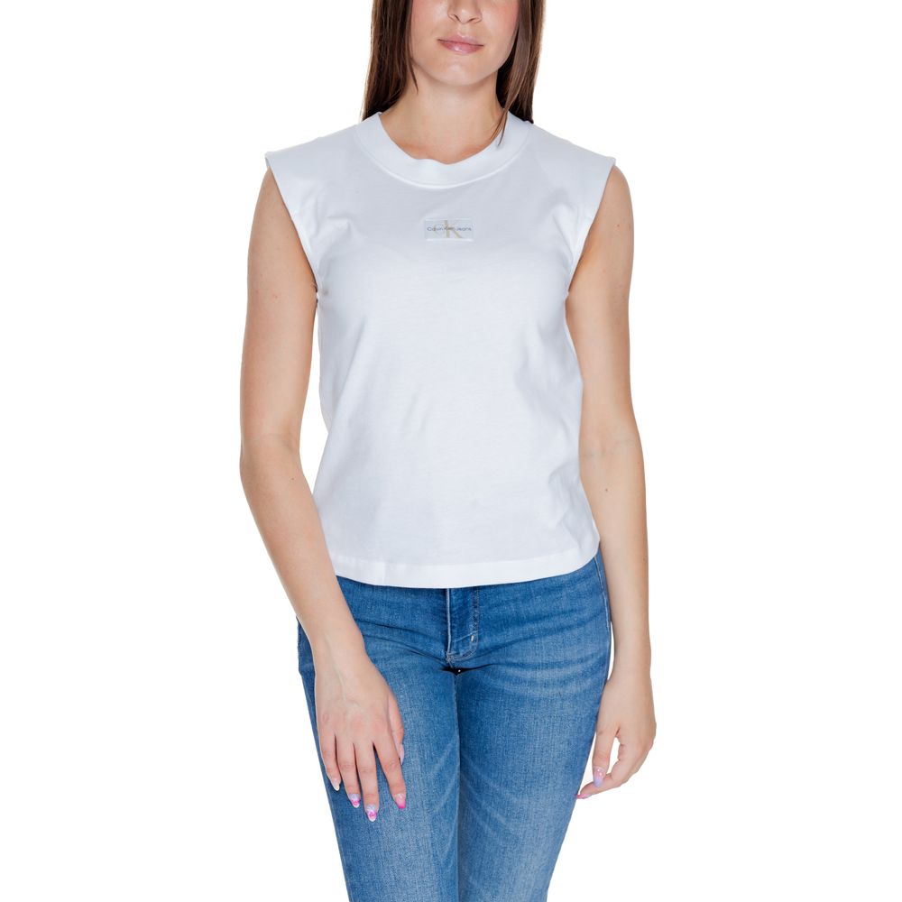 Weißes Baumwoll-T-Shirt von Calvin Klein Jeans