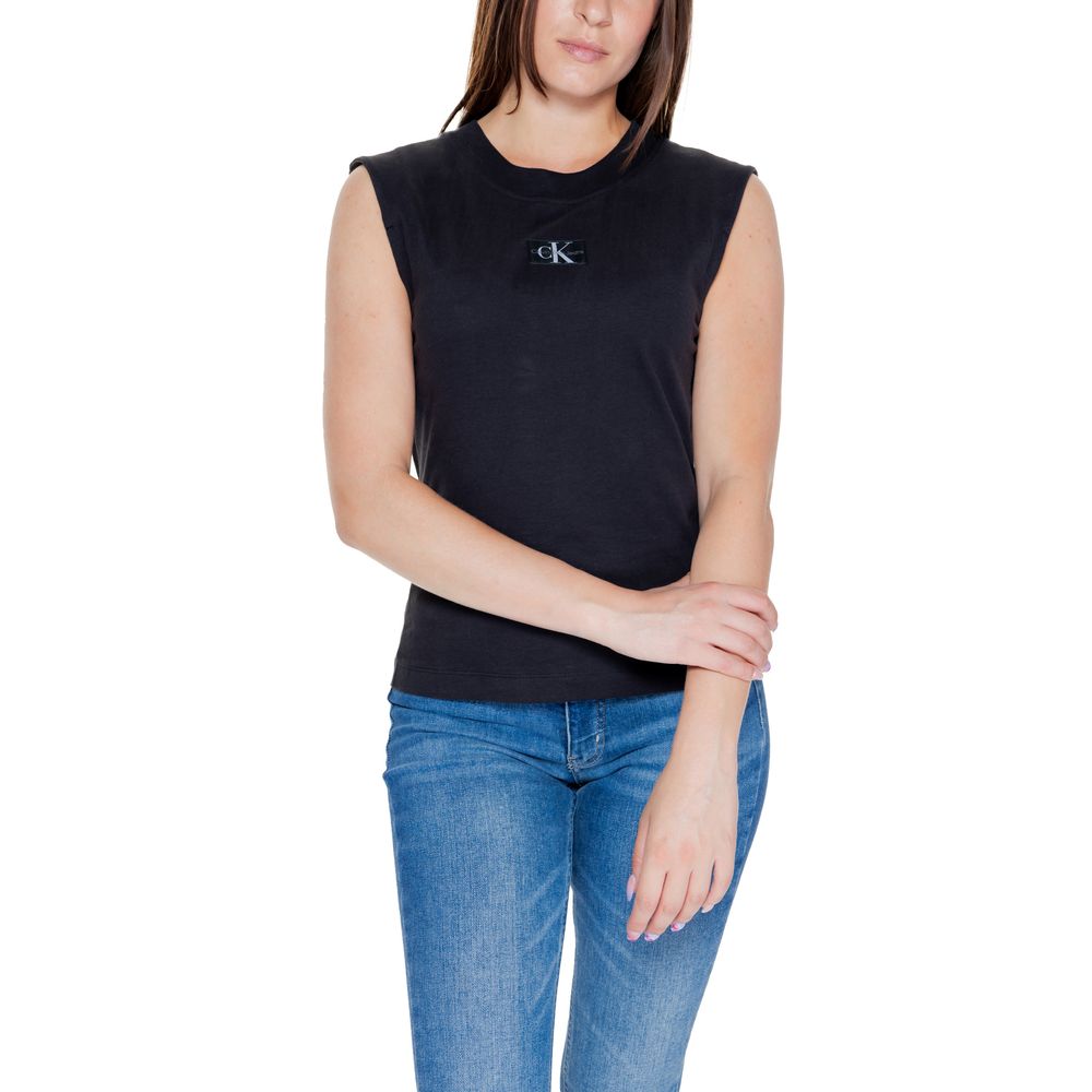 Schwarzes Baumwoll-T-Shirt von Calvin Klein Jeans