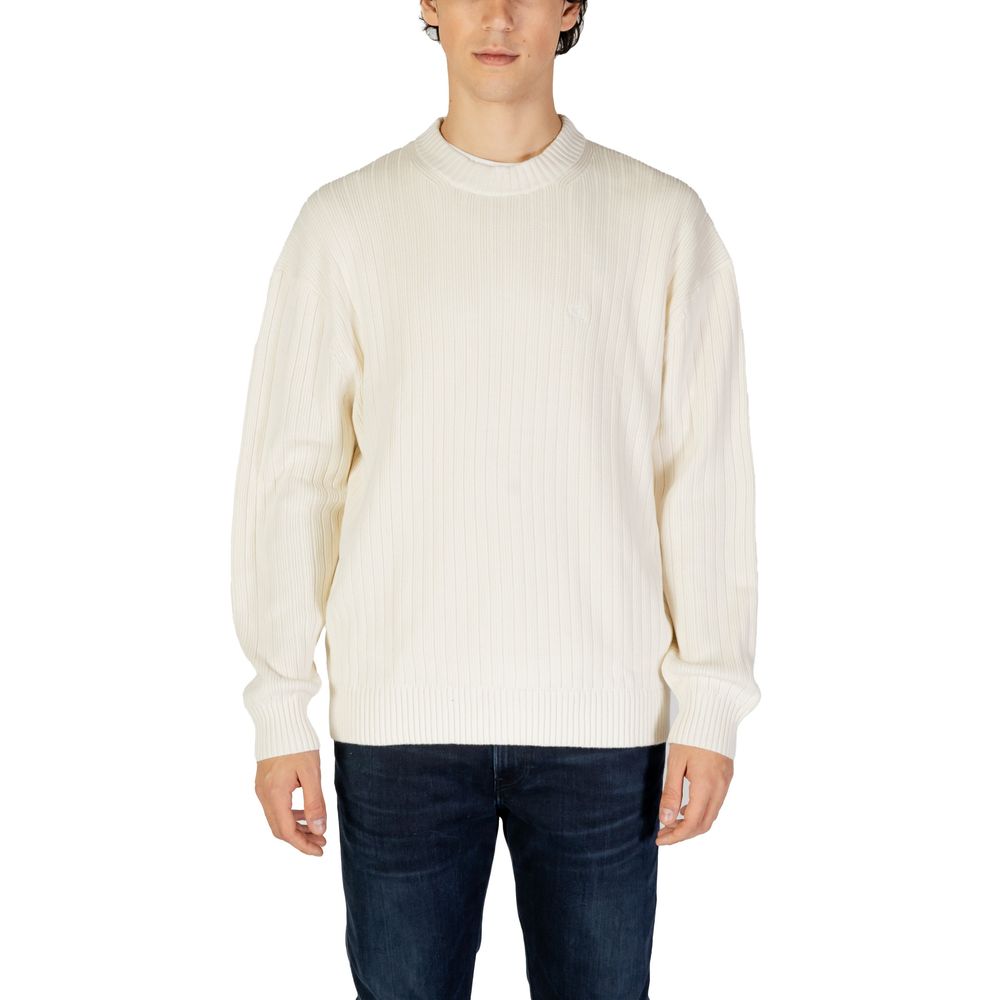 Calvin Klein Jeans cremefarbener Baumwollpullover