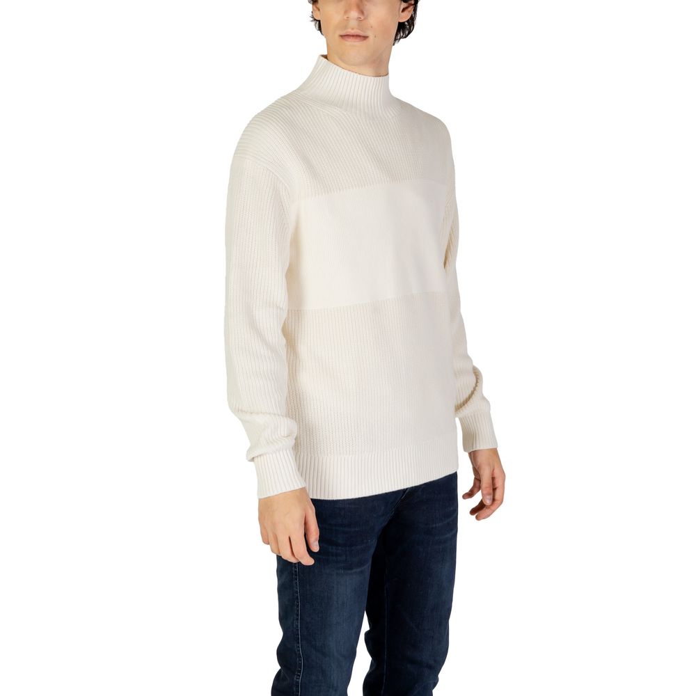 Calvin Klein Jeans cremefarbener Baumwollpullover