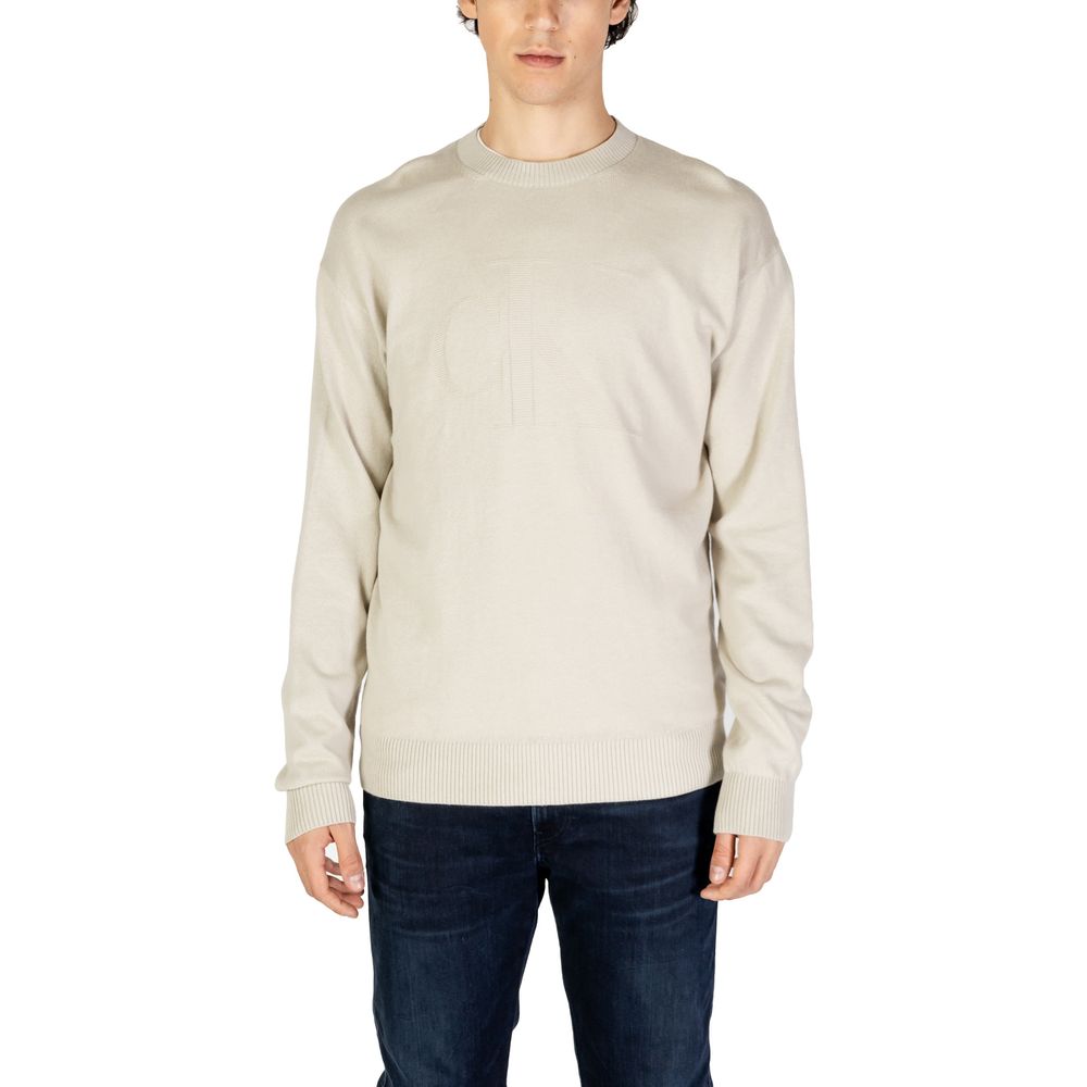 Calvin Klein Jeans Beige Bio-Baumwollpullover