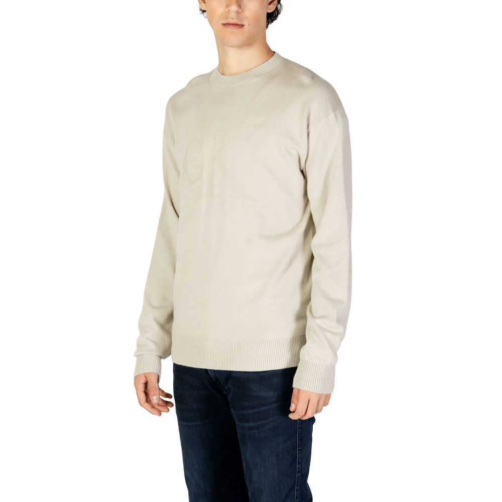 Calvin Klein Jeans Beige Bio-Baumwollpullover