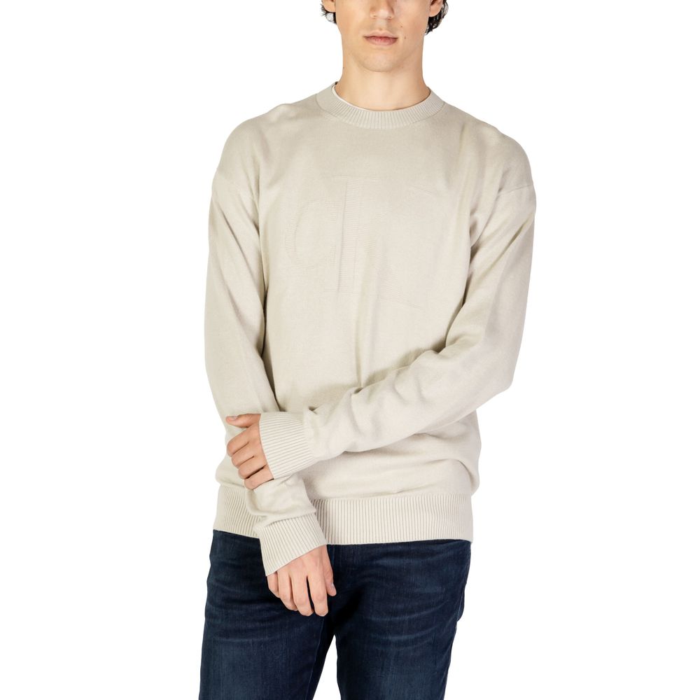 Calvin Klein Jeans Beige Bio-Baumwollpullover