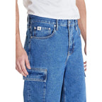 Calvin Klein Jeans Blue Cotton Bermuda