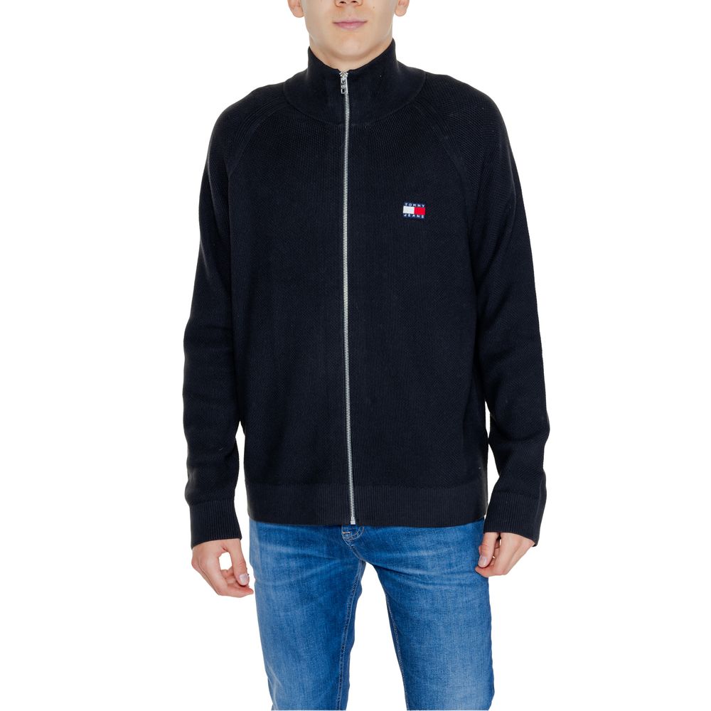 Tommy Hilfiger Jeans – Schwarze Baumwoll-Strickjacke
