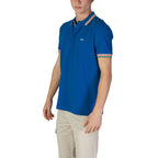 Polo Hugo Boss azul em algodão