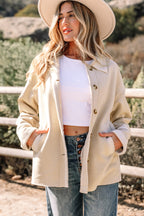 Parchment Suede Sherpa Lined Jacket